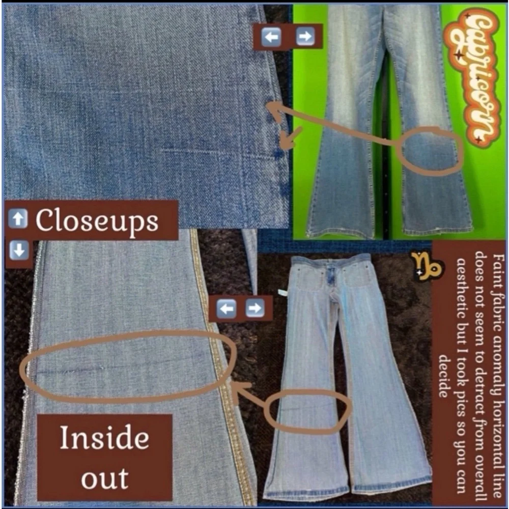 ⭐️SUPER RARE VINTAGE Y2K JUICY COUTURE ASTROLOGY ZODIAC CAPRICORN FLARE JEANS 29 - Picture 13 of 16